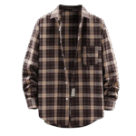 Mocha Brown Oversized Plaid Flannel Shirt