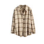 Latte Check Boyfriend Fit Shacket