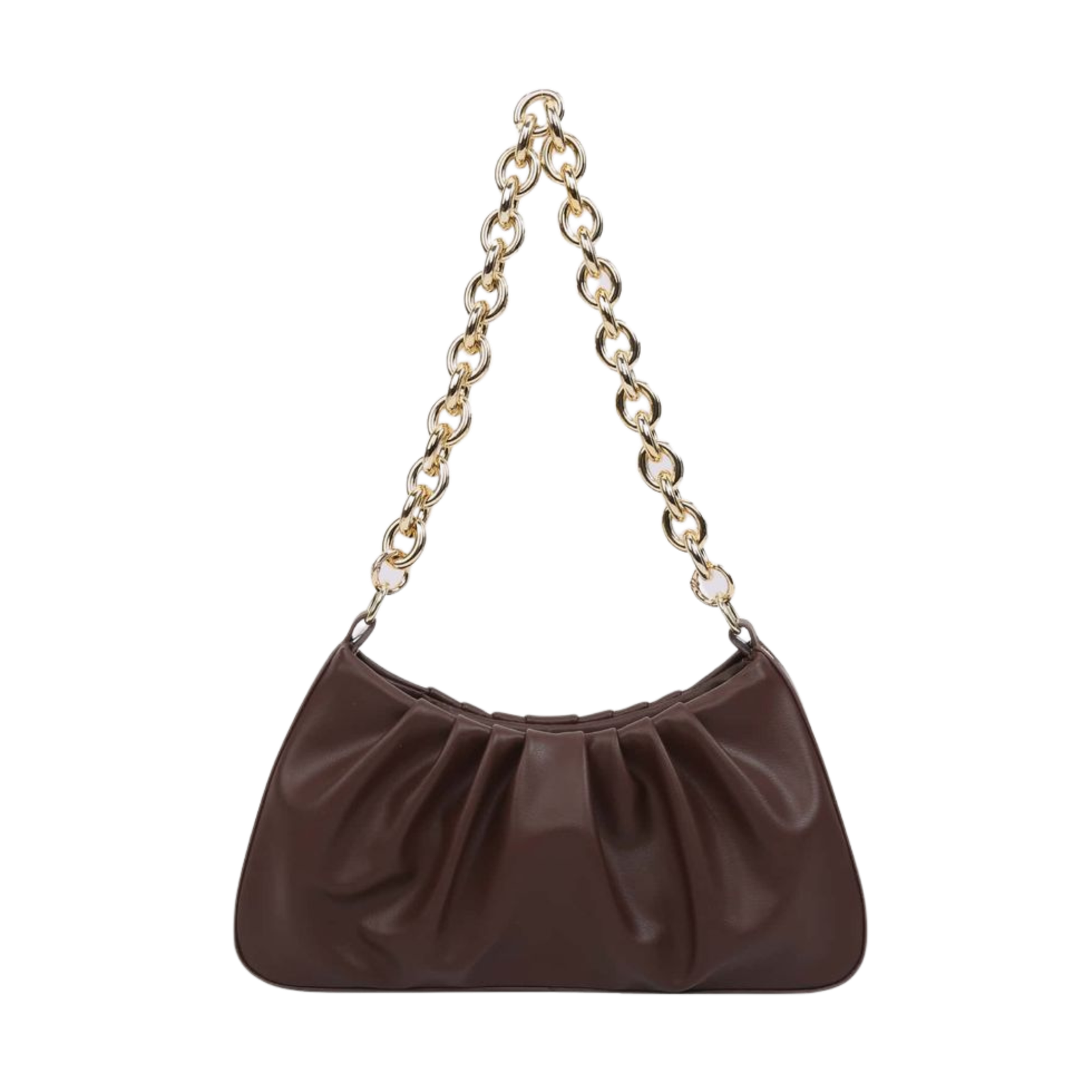 Untitled design (31) Chocolate Pleated Dumpling Shoulder Bag - Image 1