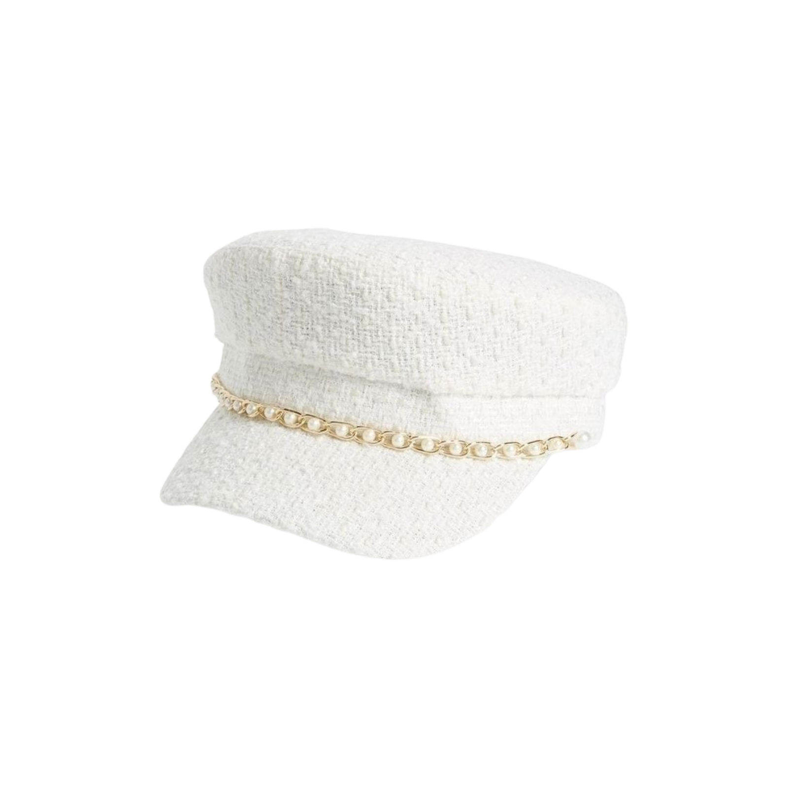 Untitled design (35) Old Money Pearl Detail Newsboy Hat - Image 1