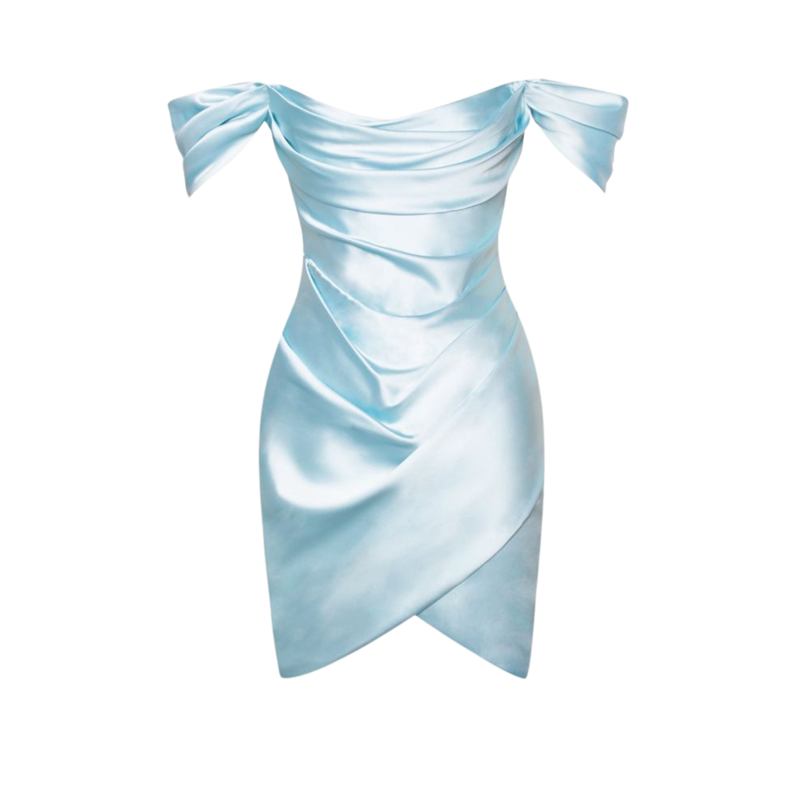 Untitled design (39) Cinderella Blue Draped Wrap Mini - Image 1