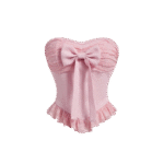 Coquette Lace Trim Strapless Bow Top