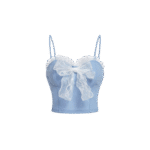 Princess Blue Lace Trim Bow Bustier