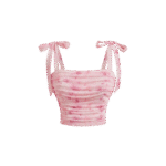 Blush Pink Marble Ruched Mesh Cami