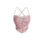 Fairy Grunge Cross-Strap Ruched Top