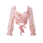 Spring Garden Sweetheart Neck Crop Top